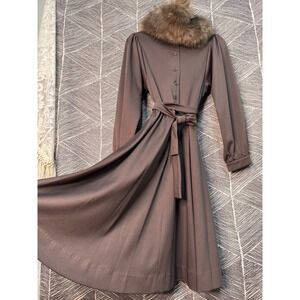 Vintage 70's Quiet‎ Luxury Chocolate Brown Jersey Dress Sz S/M